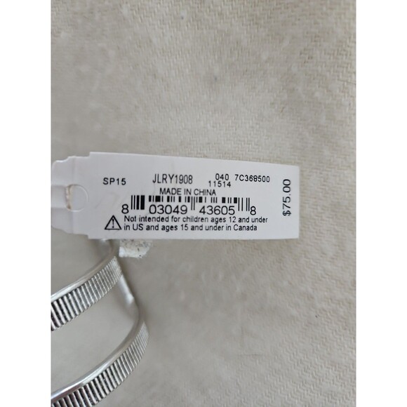 NWT  Lucky BRAND Silver Tone Freshwater Pearl Cuff Bracelet  $75 - Picture 3 of 5